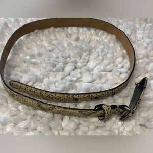 Vintage NORMA KAMALI Snakeskin Print Italian Calfskin Belt Size M Made In USA